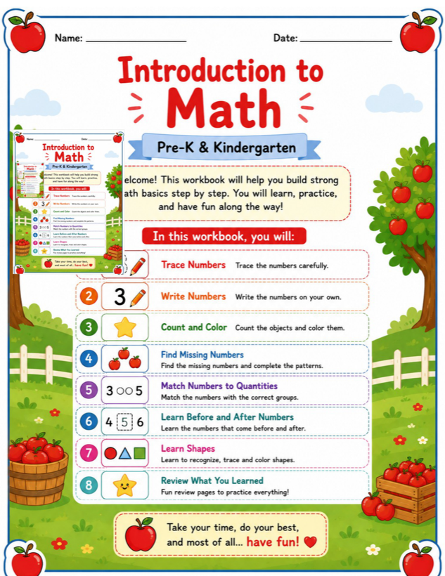 Introduction to Math workbook cover